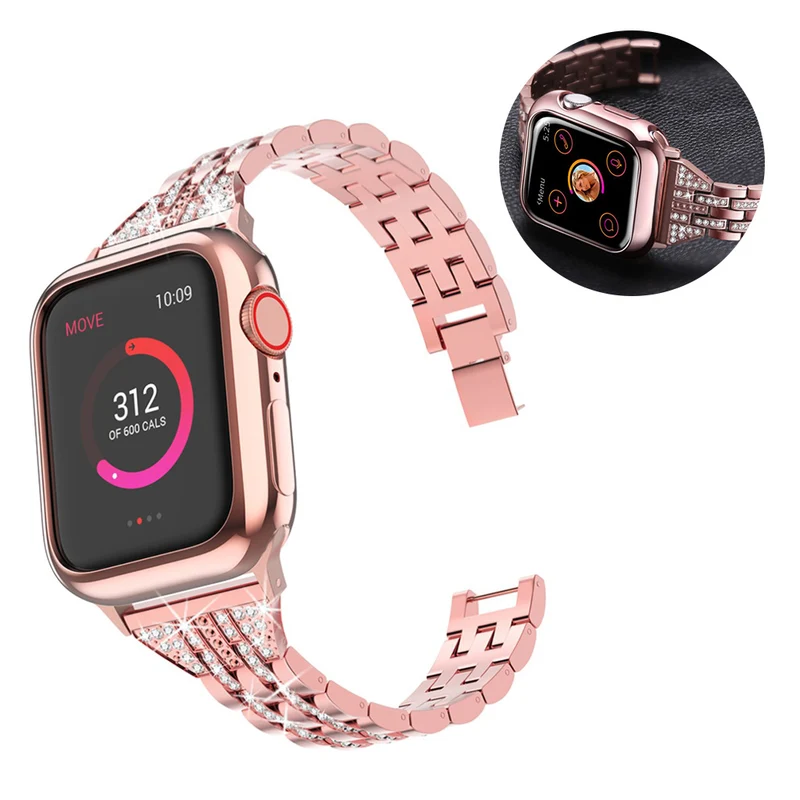 Apple Watch Series 5 44mm / Apple Watch 44mm Metall und Strass armband