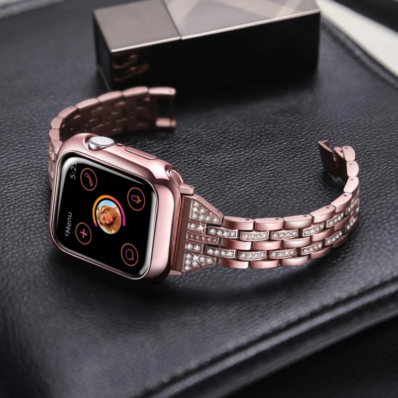 Apple Watch Series 5 44mm / Apple Watch 44mm Metall und Strass armband