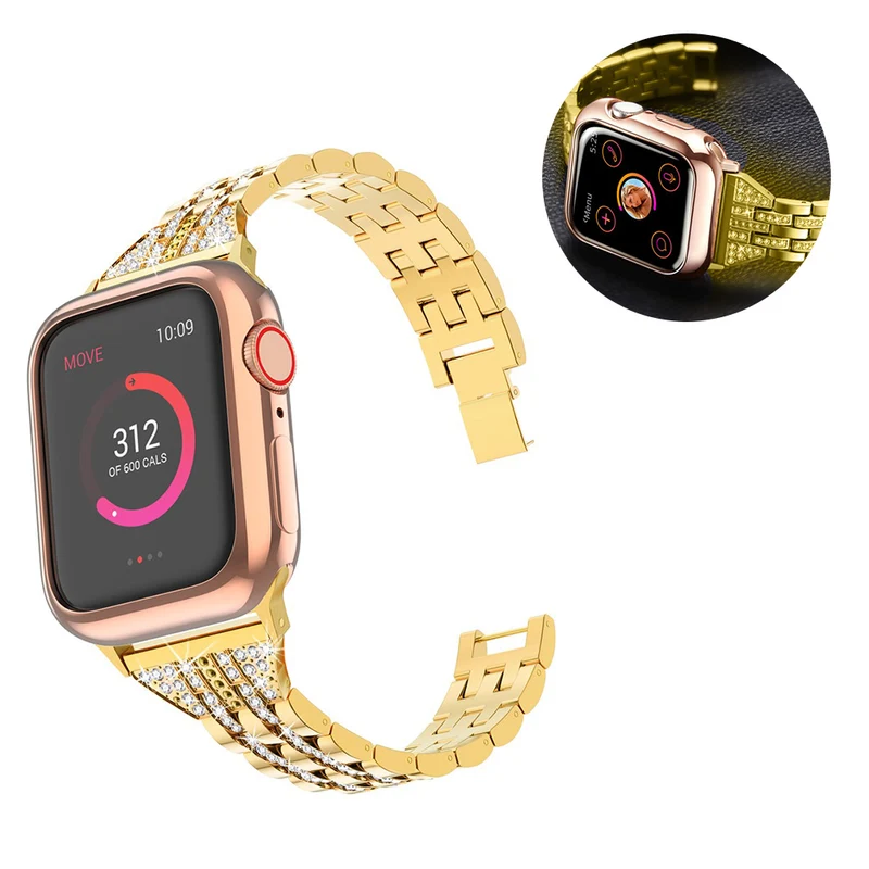 Apple Watch Series 5 44mm / Apple Watch 44mm Metall und Strass armband