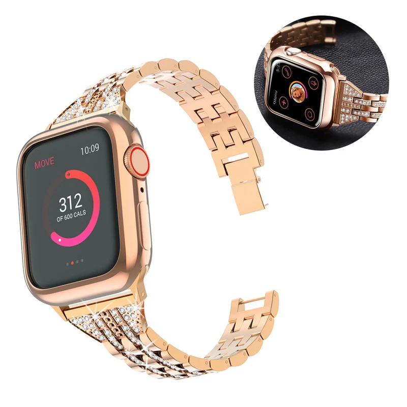 Apple Watch Series 5 44mm / Apple Watch 44mm Metall und Strass armband