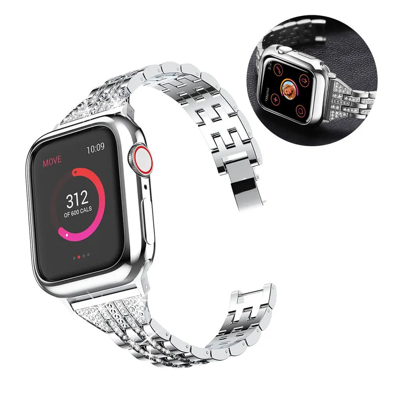 Apple Watch Series 5 44mm / Apple Watch 44mm Metall und Strass armband