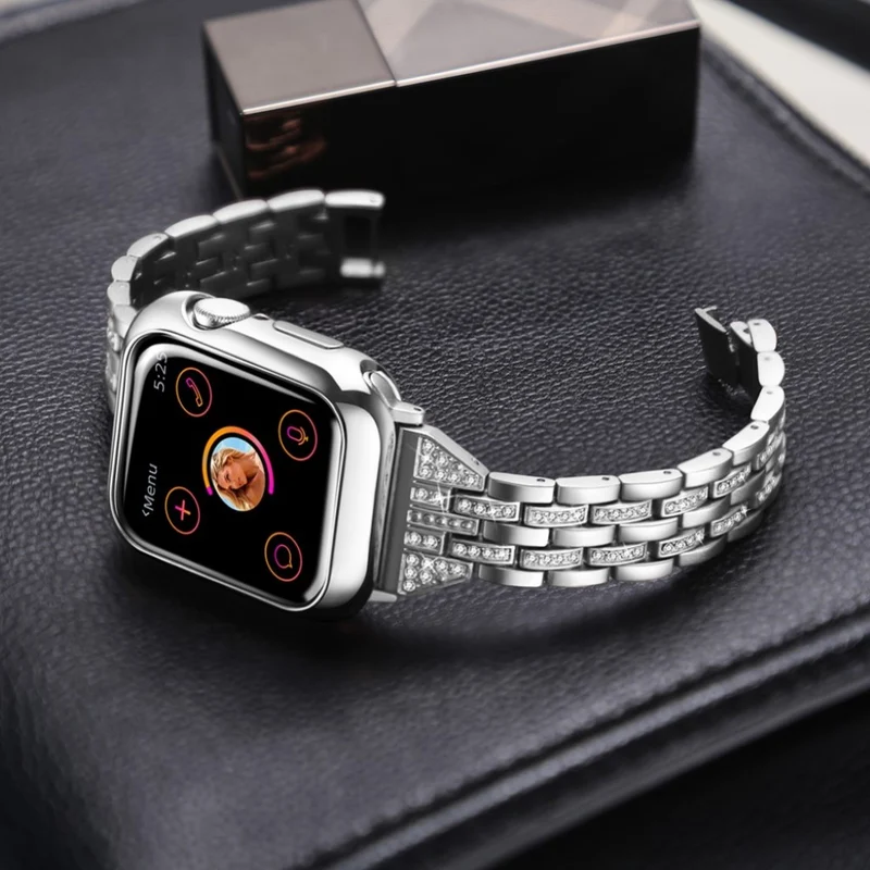 Apple Watch Series 5 44mm / Apple Watch 44mm Metall und Strass armband
