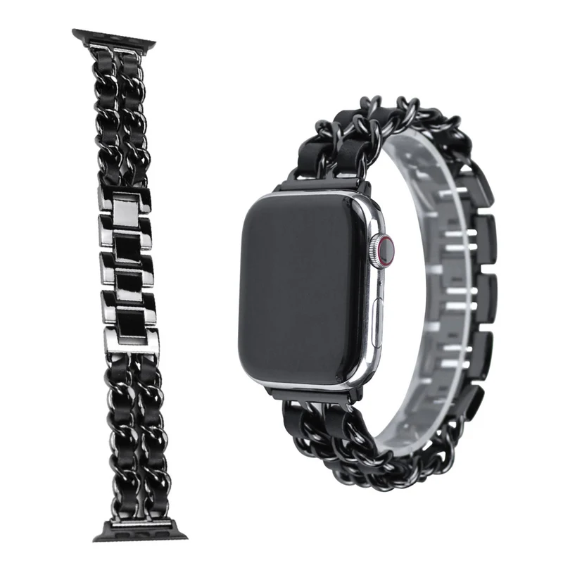 Apple Watch Series 5 44mm / Apple Watch 44mm Metall und Kunstleder armband