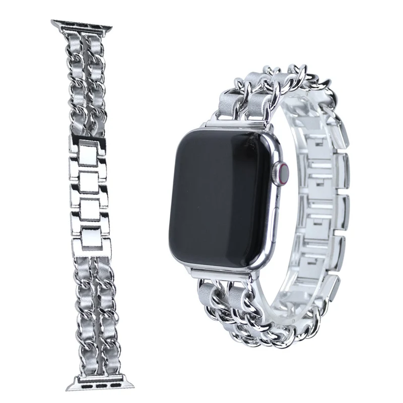Apple Watch Series 5 44mm / Apple Watch 44mm Metall und Kunstleder armband