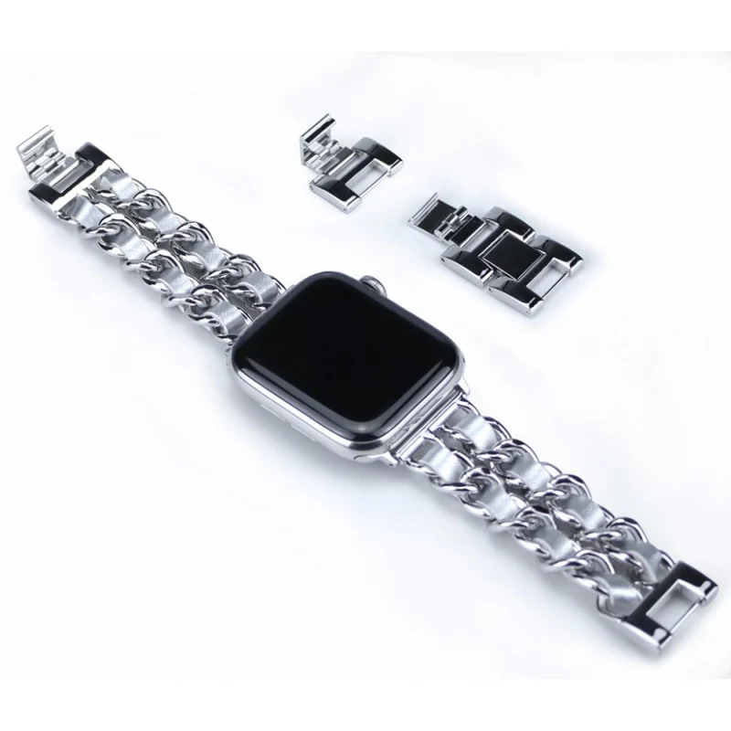 Apple Watch Series 5 44mm / Apple Watch 44mm Metall und Kunstleder armband