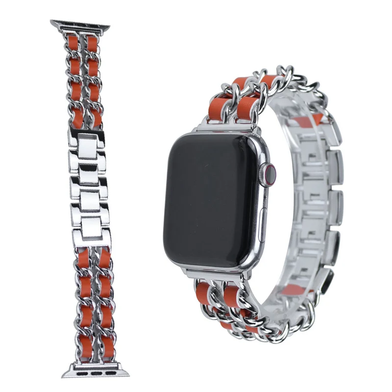 Apple Watch Series 5 44mm / Apple Watch 44mm Metall und Kunstleder armband