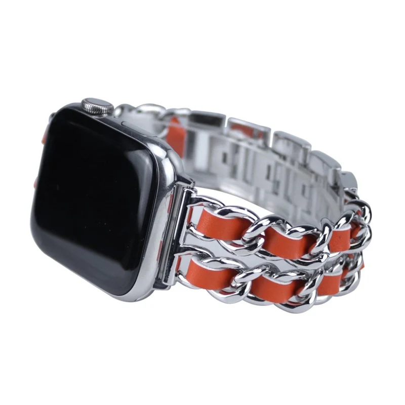 Apple Watch Series 5 44mm / Apple Watch 44mm Metall und Kunstleder armband