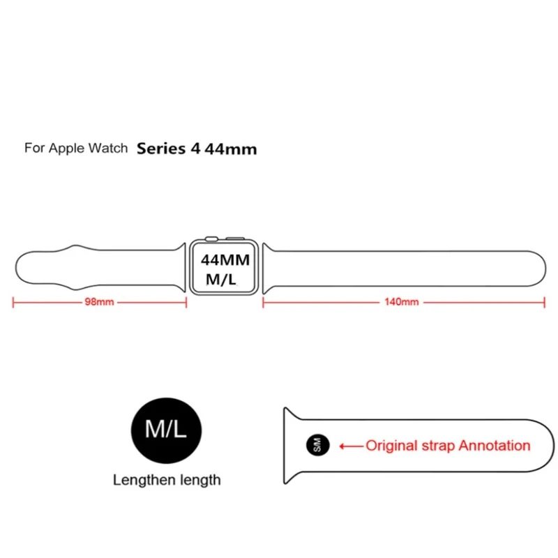Super süß Apple Watch Series 4 44mm Silikon / TPU armband