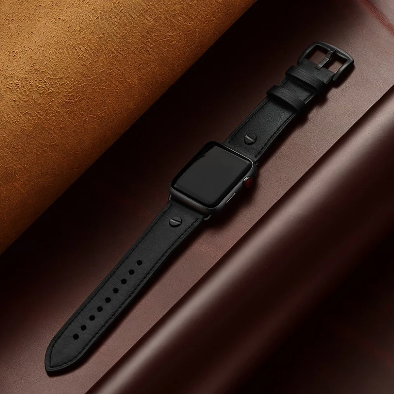 Super cool Apple Watch Series 5 44mm Echtes Leder armband