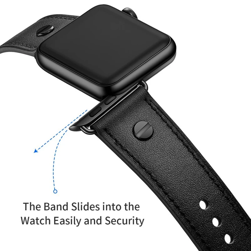 Super cool Apple Watch Series 5 44mm Echtes Leder armband