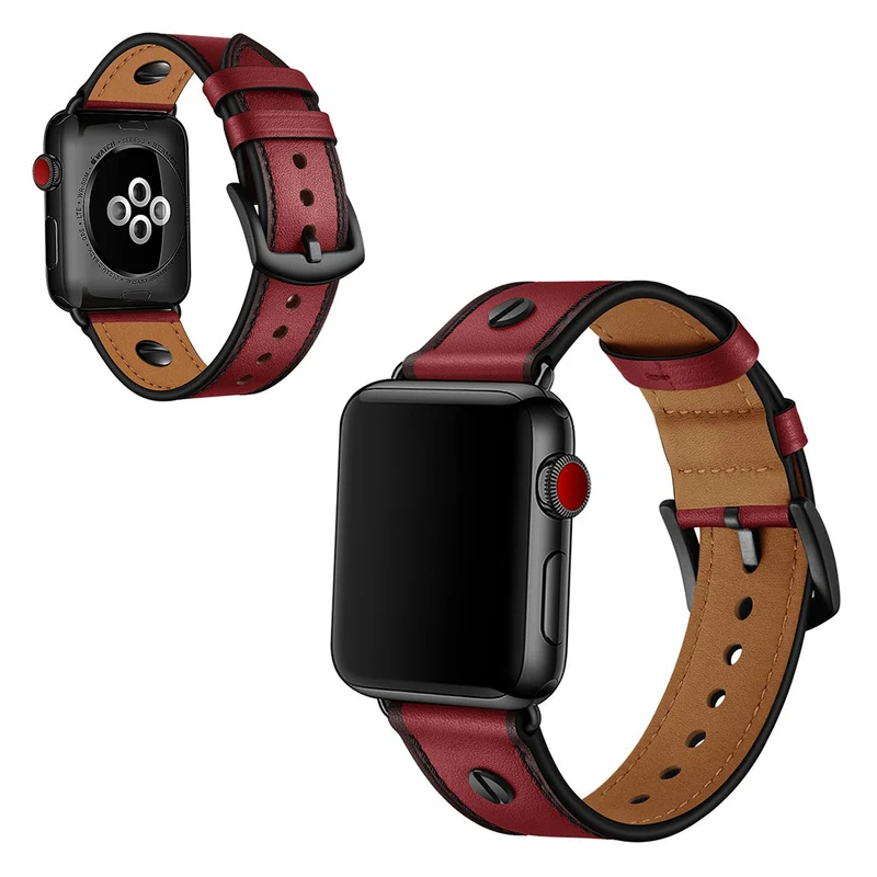 Super cool Apple Watch Series 5 44mm Echtes Leder armband