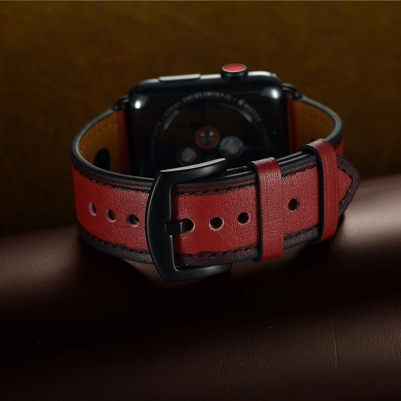 Super cool Apple Watch Series 5 44mm Echtes Leder armband