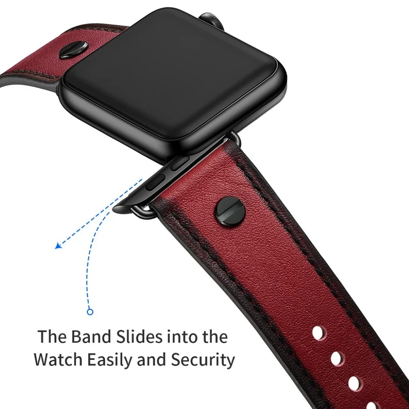 Super cool Apple Watch Series 5 44mm Echtes Leder armband