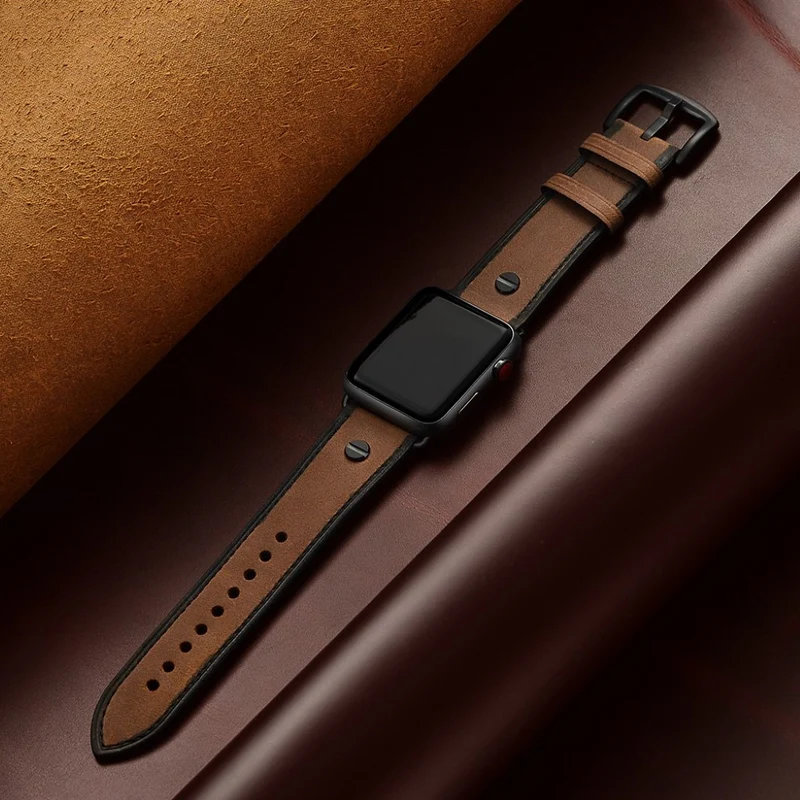 Super cool Apple Watch Series 5 44mm Echtes Leder armband
