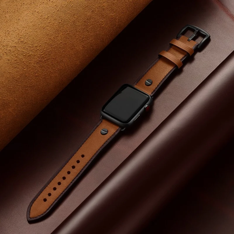 Super cool Apple Watch Series 5 44mm Echtes Leder armband