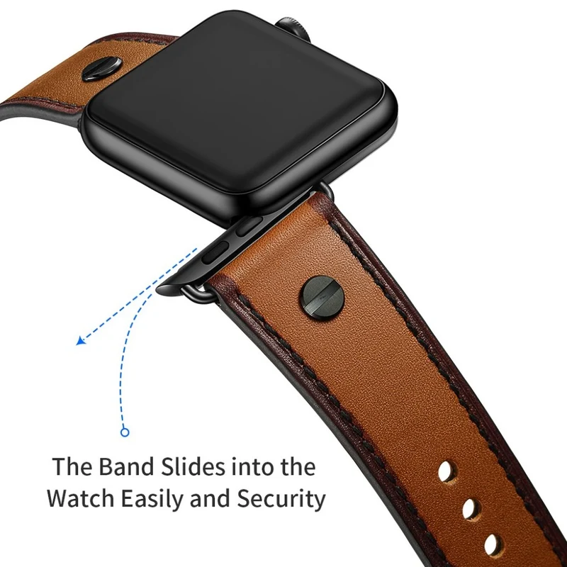 Super cool Apple Watch Series 5 44mm Echtes Leder armband