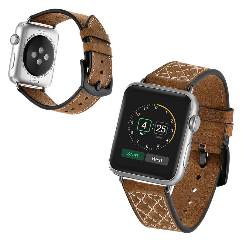 Mega gut Apple Watch Series 5 44mm Echtes Leder armband