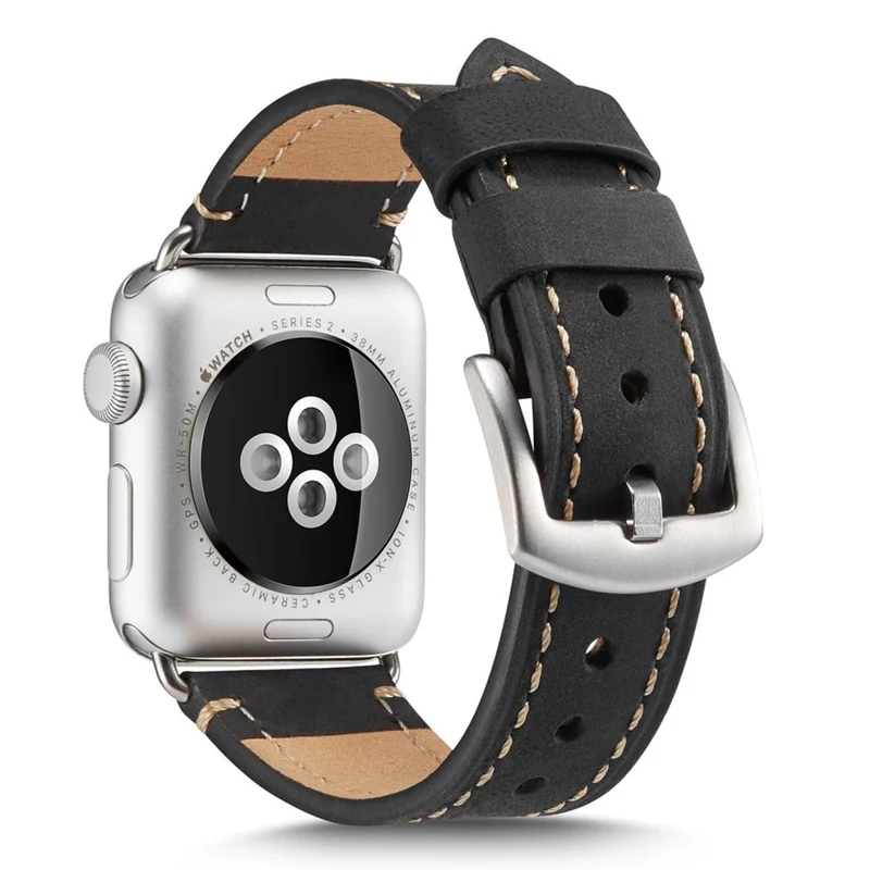 Sehr elegant Apple Watch Series 4 44mm Echtes Leder armband