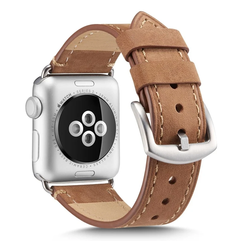 Sehr elegant Apple Watch Series 4 44mm Echtes Leder armband