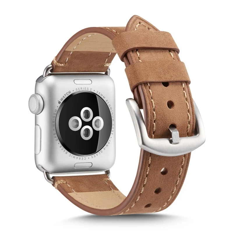 Sehr elegant Apple Watch Series 4 44mm Echtes Leder armband