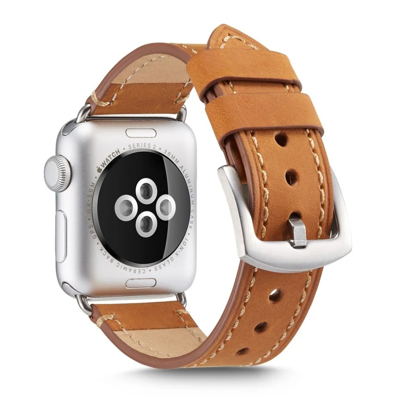 Sehr elegant Apple Watch Series 4 44mm Echtes Leder armband