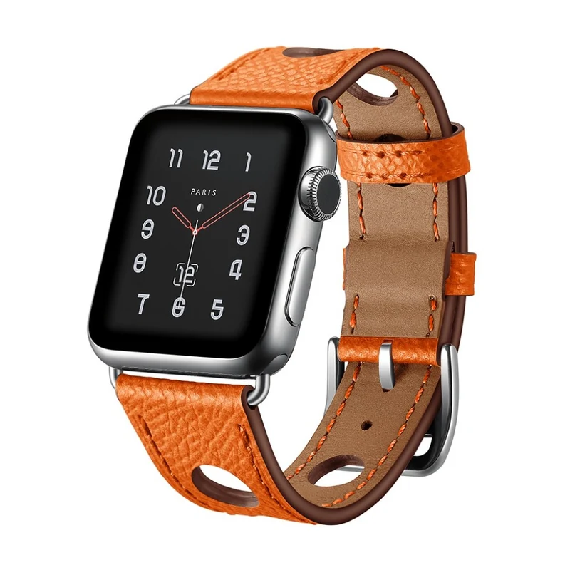 Entzückend Apple Watch Series 5 44mm Echtes Leder armband