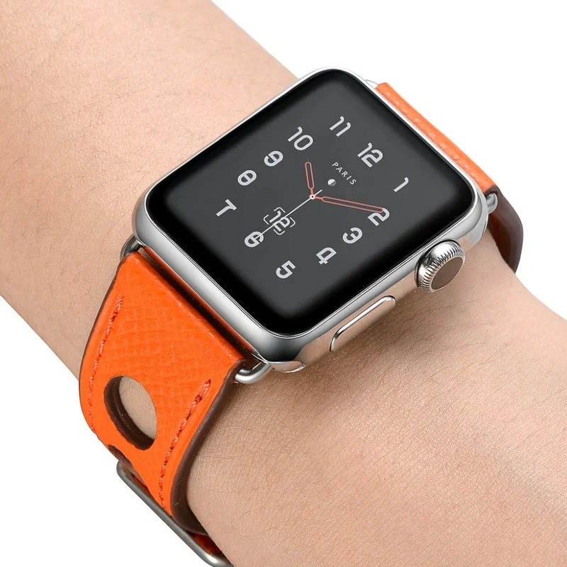 Entzückend Apple Watch Series 5 44mm Echtes Leder armband