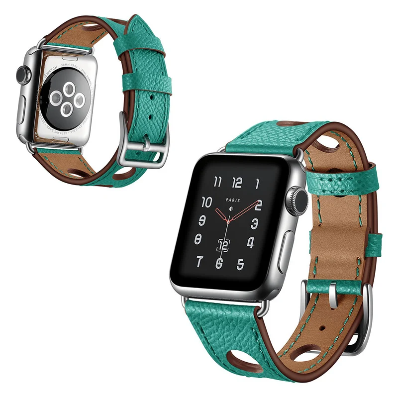 Entzückend Apple Watch Series 5 44mm Echtes Leder armband