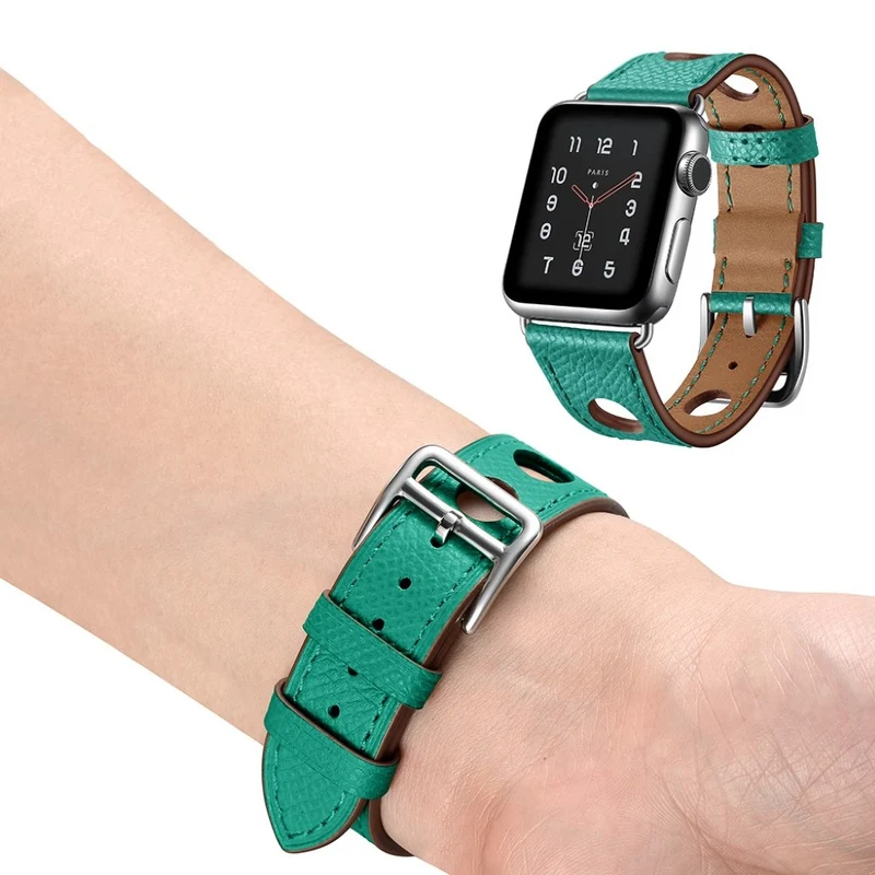 Entzückend Apple Watch Series 5 44mm Echtes Leder armband