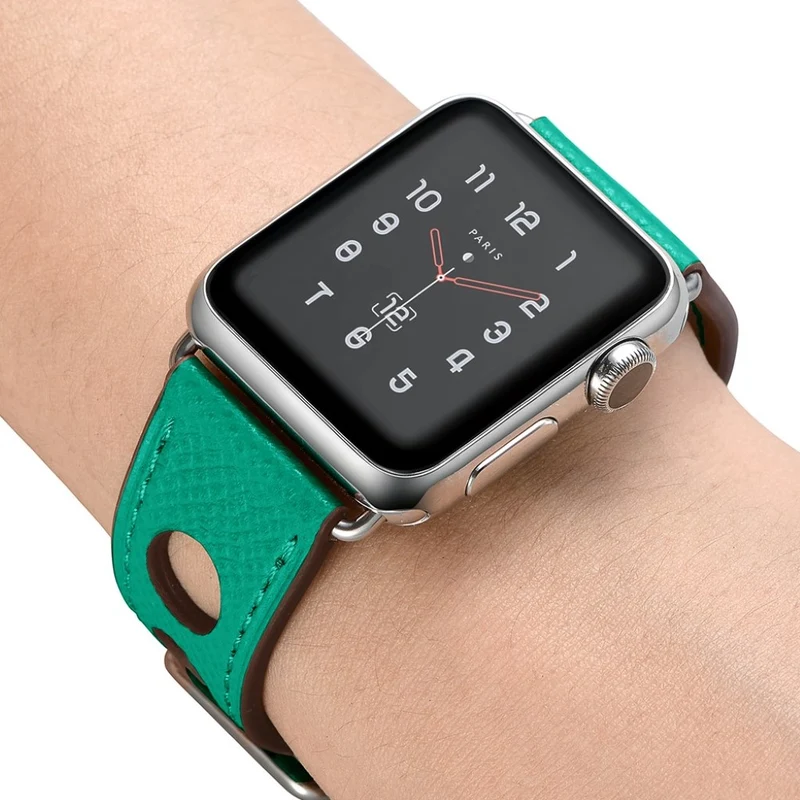 Entzückend Apple Watch Series 5 44mm Echtes Leder armband