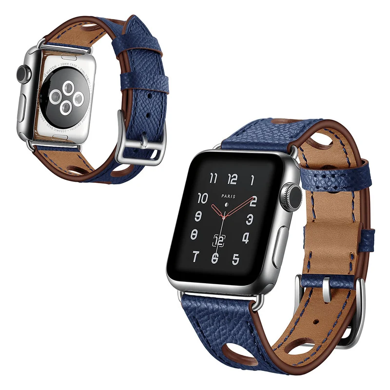 Entzückend Apple Watch Series 5 44mm Echtes Leder armband