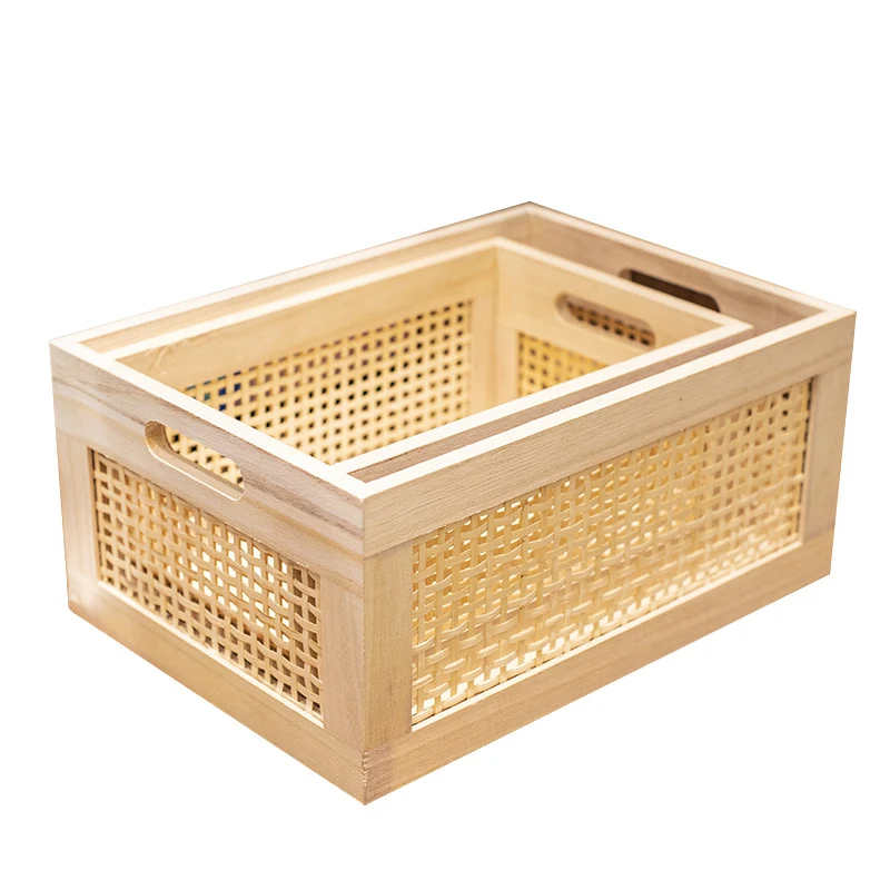 Natürliche Holzlagerbox Karnz
