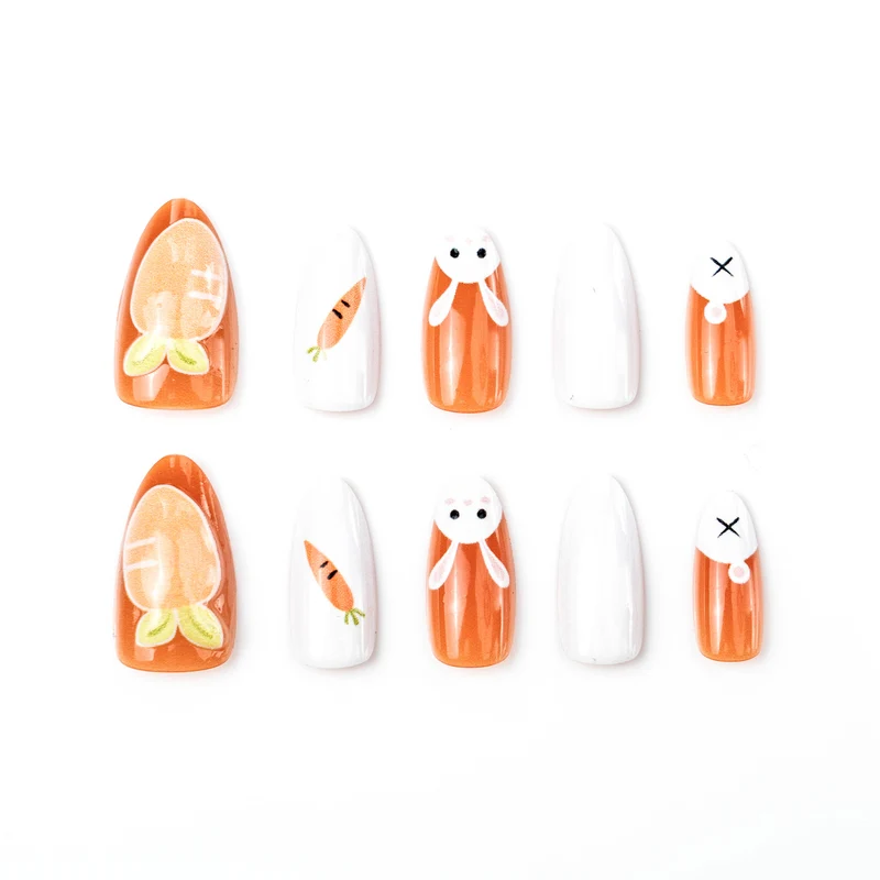 Saisonale Bunny-Themen Press-On Nagelkunst