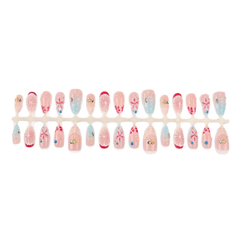 Muschel-inspirierte Press-On Nagelkunst Set