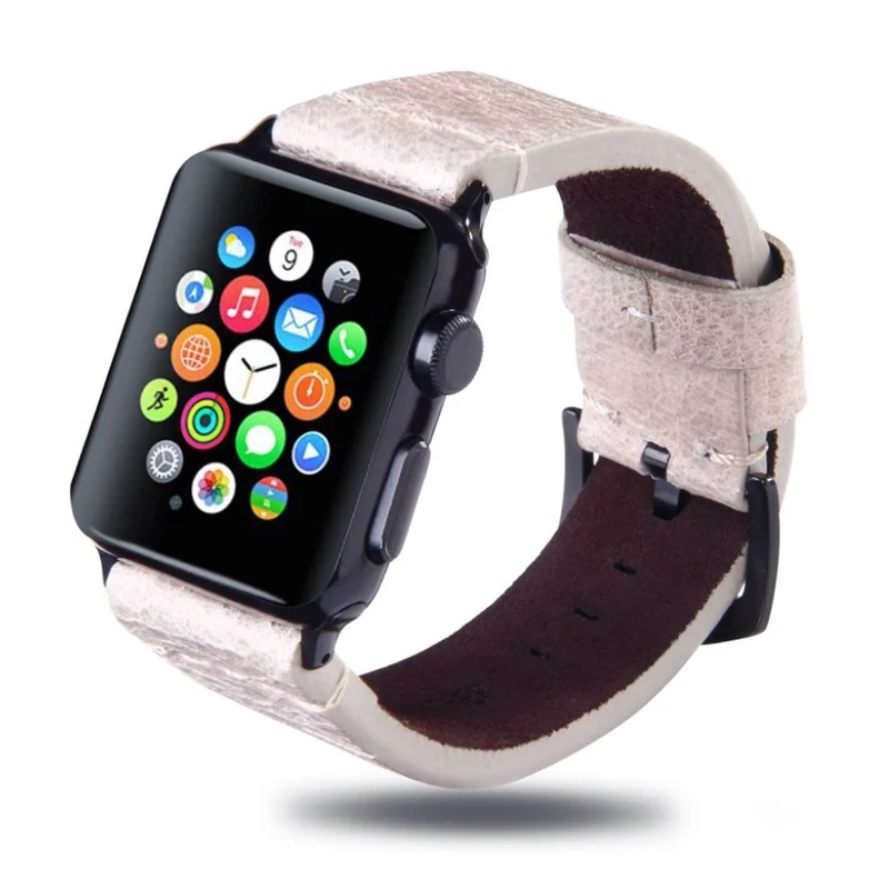 Exquisit Apple Watch Series 4 44mm Echtes Leder armband