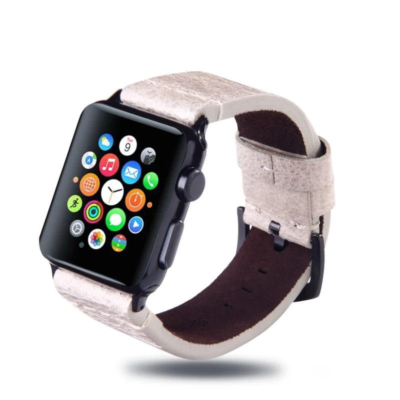 Exquisit Apple Watch Series 4 44mm Echtes Leder armband
