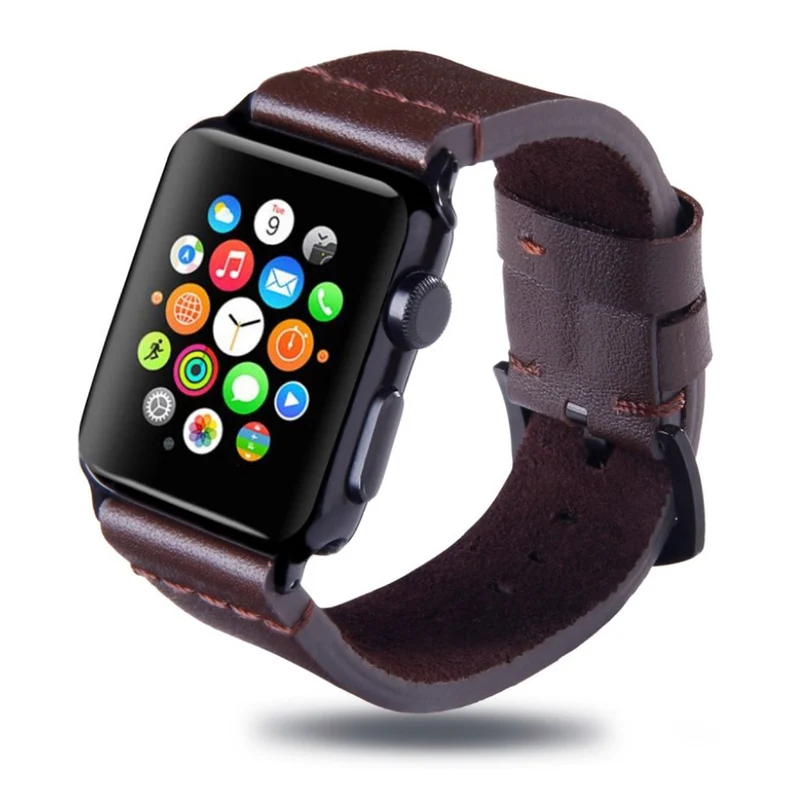 Exquisit Apple Watch Series 4 44mm Echtes Leder armband