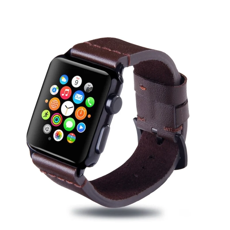 Exquisit Apple Watch Series 4 44mm Echtes Leder armband