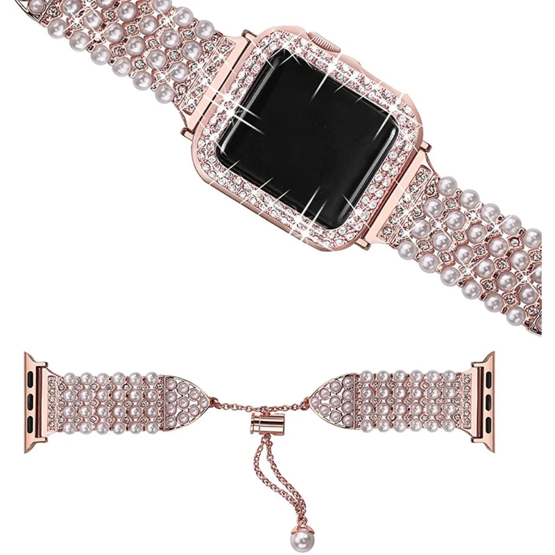 Zeitlos Apple Watch Series 7 41mm Metall und Strass armband