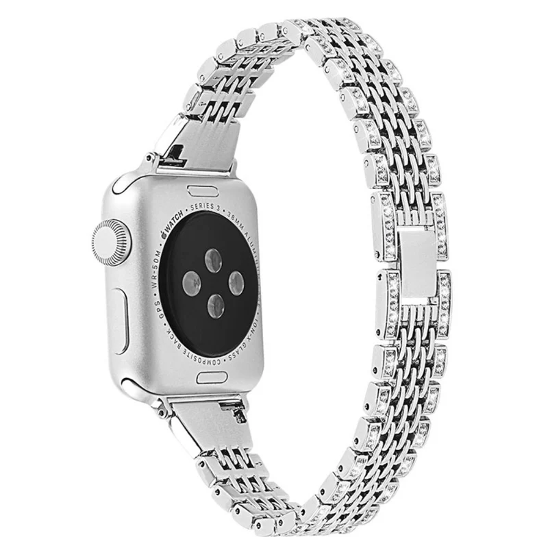 Bequem Apple Watch Series 7 41mm Metall und Strass armband