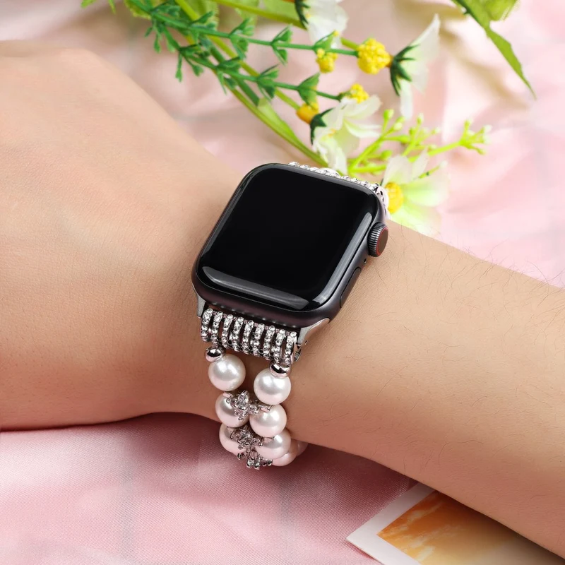 Sehr bequem Apple Watch Series 7 41mm Strass armband