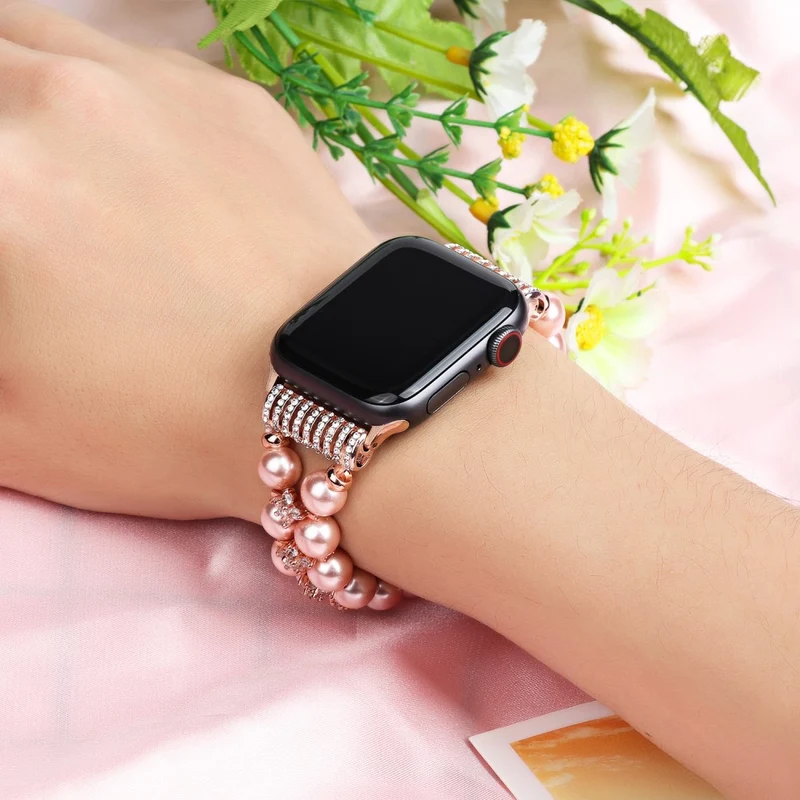 Sehr bequem Apple Watch Series 7 41mm Strass armband