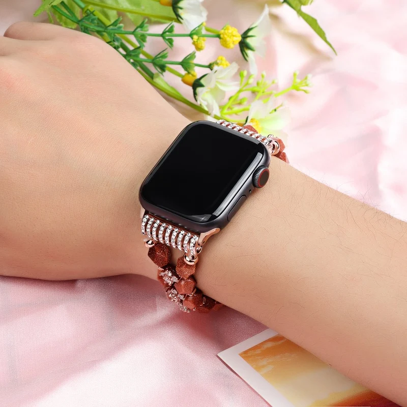Sehr bequem Apple Watch Series 7 41mm Strass armband