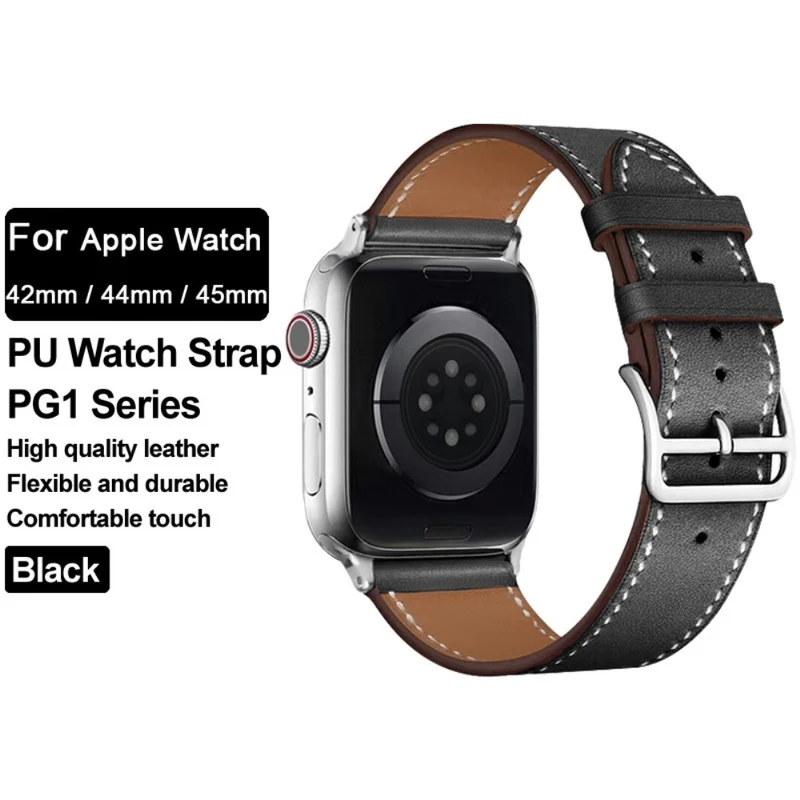 Sehr modisch Apple Watch Series 7 45mm Kunstleder armband