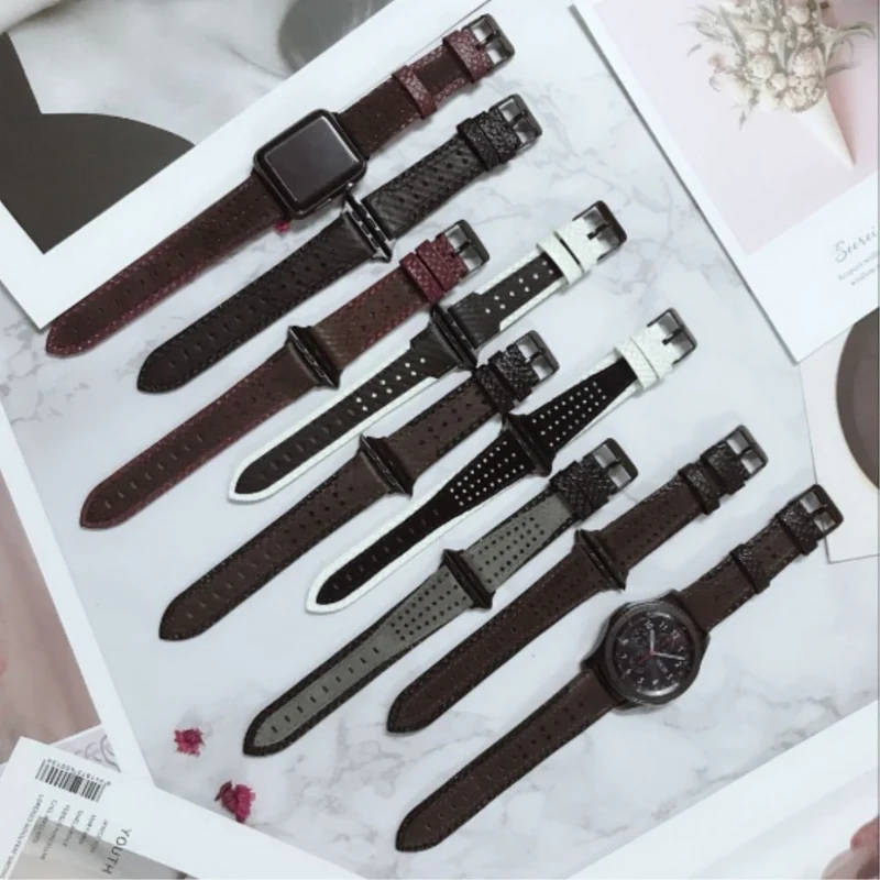 Mega modisch Apple Watch Series 4 44mm Echtes Leder armband