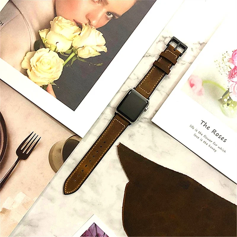 Sehr elegant Apple Watch Series 4 40mm Echtes Leder armband