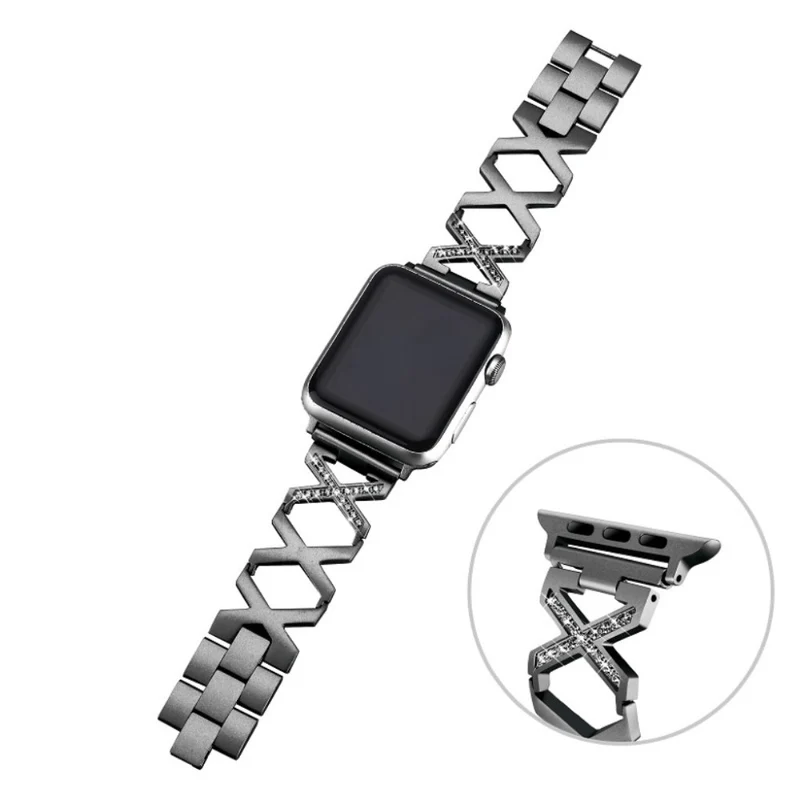 Robust Apple Watch Series 4 44mm Metall und Strass armband