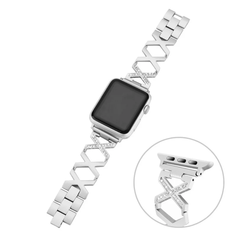 Robust Apple Watch Series 4 44mm Metall und Strass armband