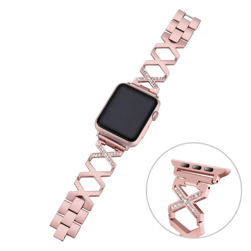 Robust Apple Watch Series 4 44mm Metall und Strass armband