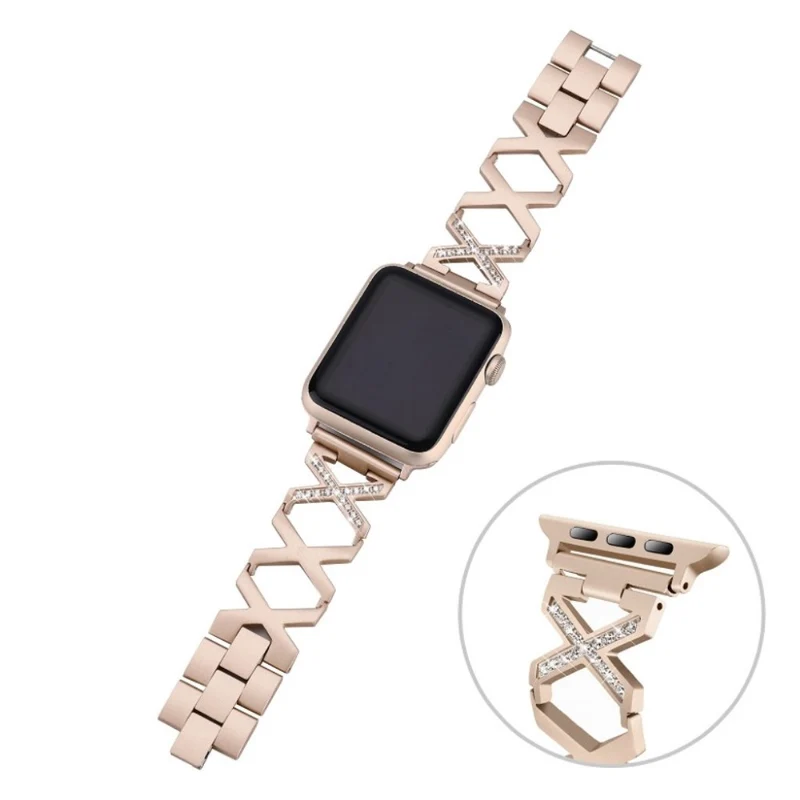 Robust Apple Watch Series 4 44mm Metall und Strass armband